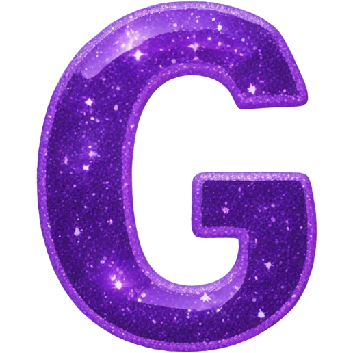 purple glowing Glitter letter G emoji