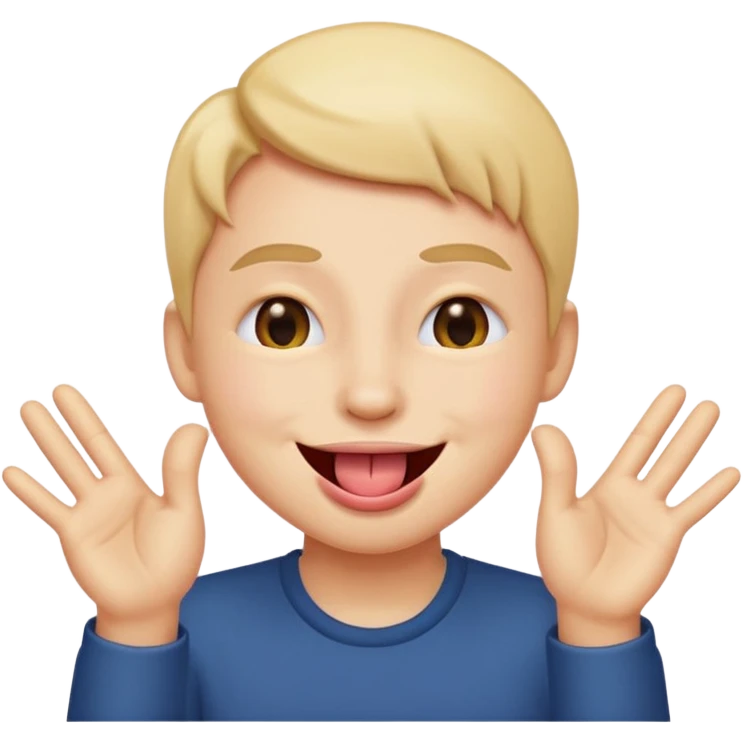 face sticking tongue out, hands to the side, winking emoji emoji