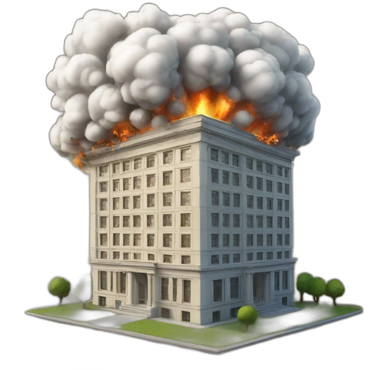 A building that is exploding Entirely  emoji