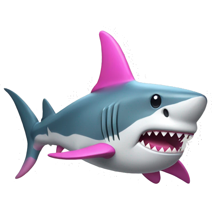 Shark wearing a pink dolphin costume emoji
