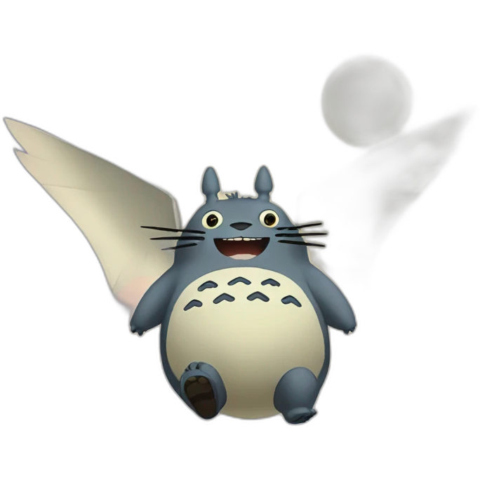 Totoro flying in the sky emoji