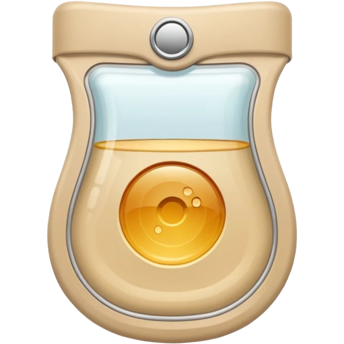 ostomy bag in beige with a circle in the middle emoji
