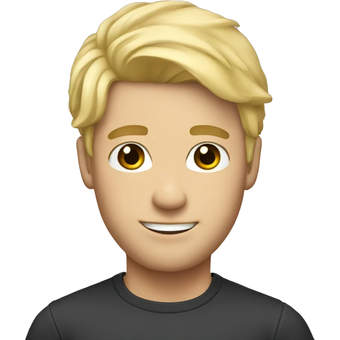 gay men blond hair with classes, look fun and cute emoji