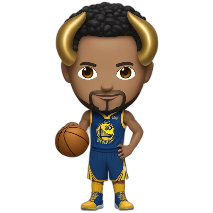 Steph curry in Loki costume with horns marvel detail emoji