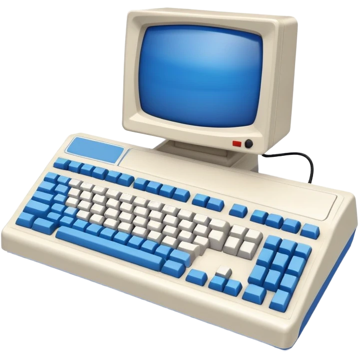 80s amiga computer with blue keycap keyboard emoji