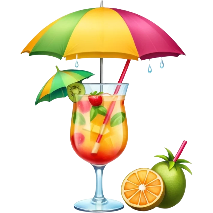 tropical cocktail with umbrella emoji