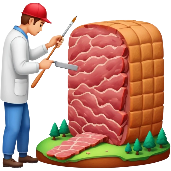 artist painting a SPAM meat landscape  emoji