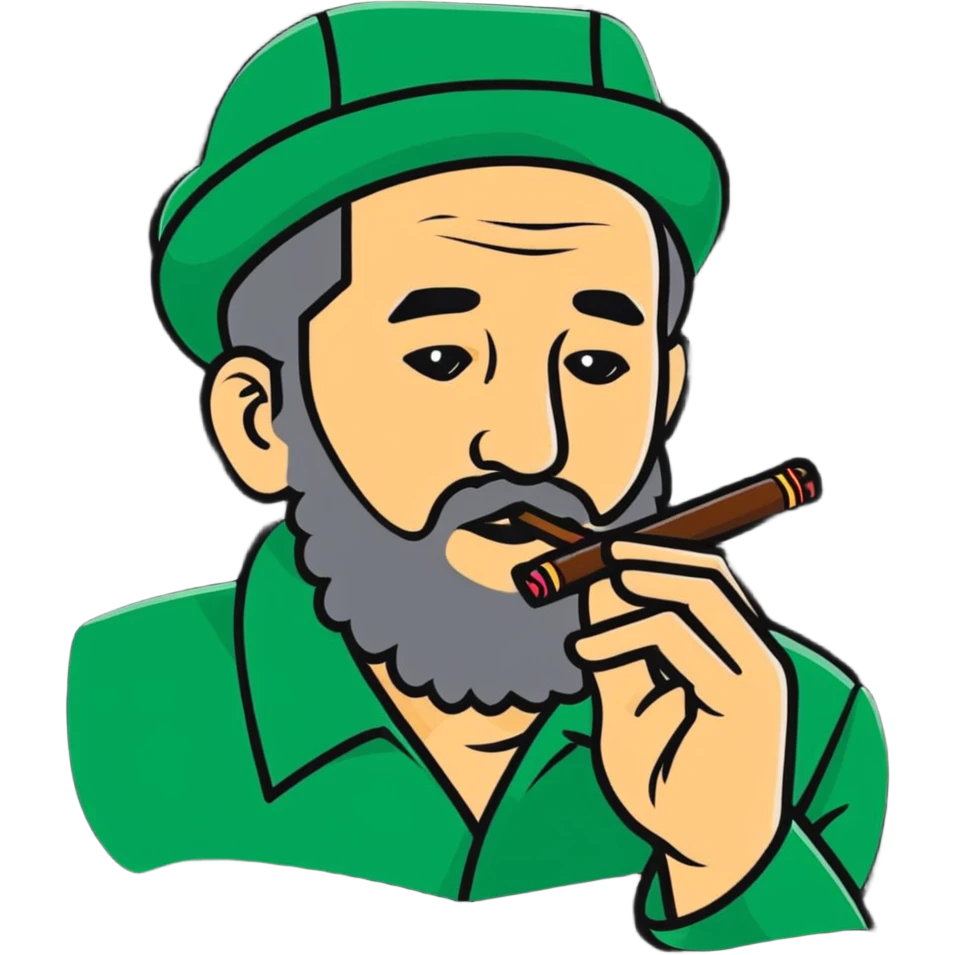Fidel Castro with a cigar emoji