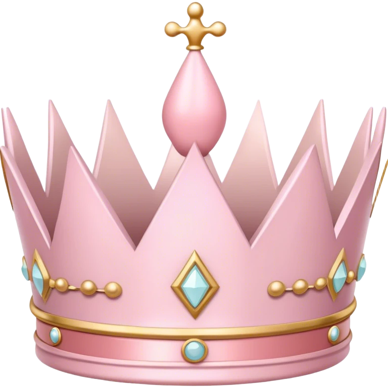 White and pastel pink crown emoji