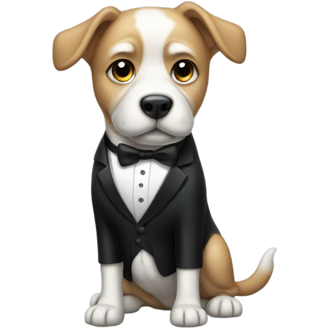 dog wearing a tuxedo emoji