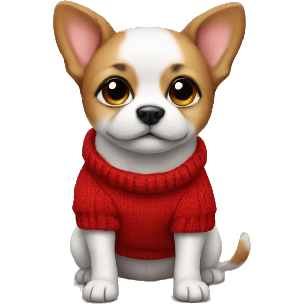 Tiny dog with red sweater emoji