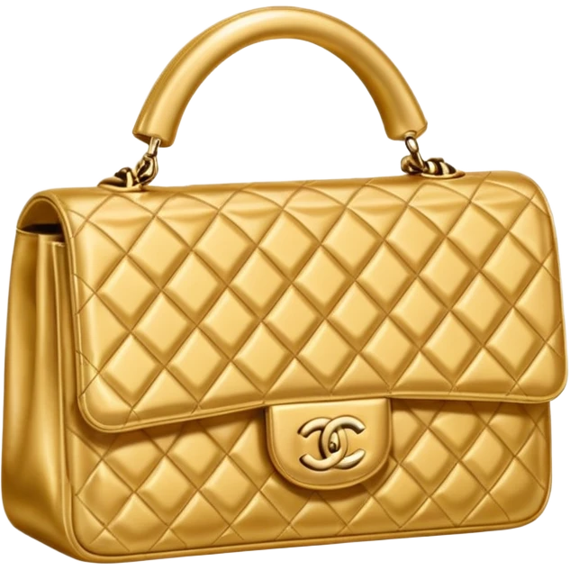 chanel gold color bag emoji