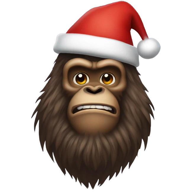 Sasquatch wearing Santa hat  emoji