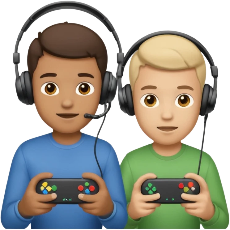 two brothers playings videogames emoji