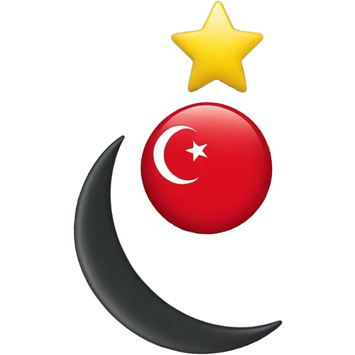 Turkey flag with a yellow star and Crescent moon emoji
