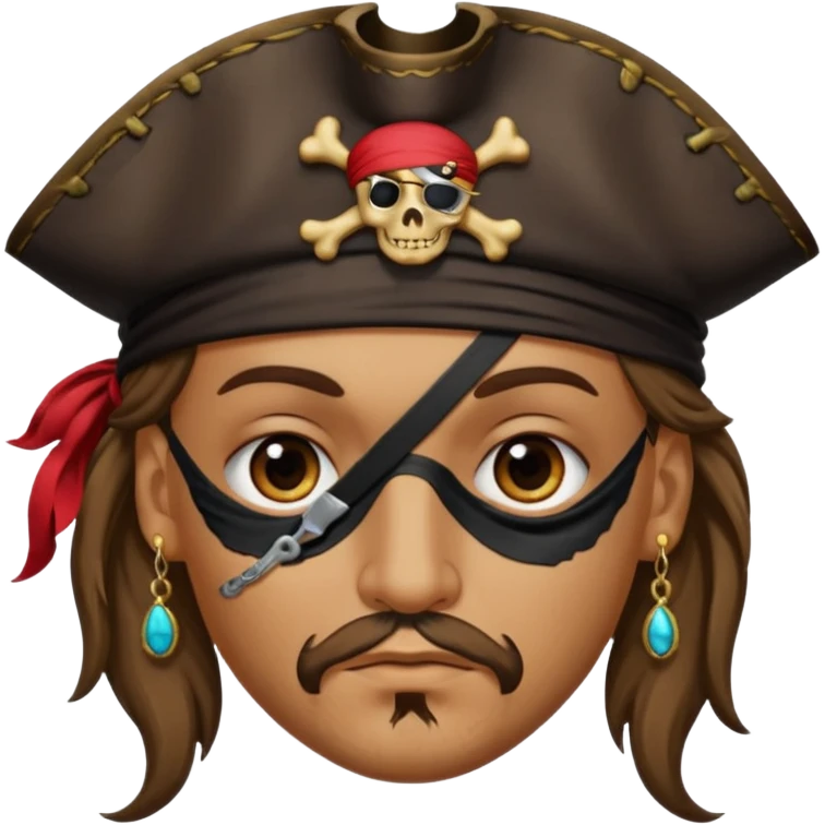 Eye patch pirate with earring, one eye covered
 emoji