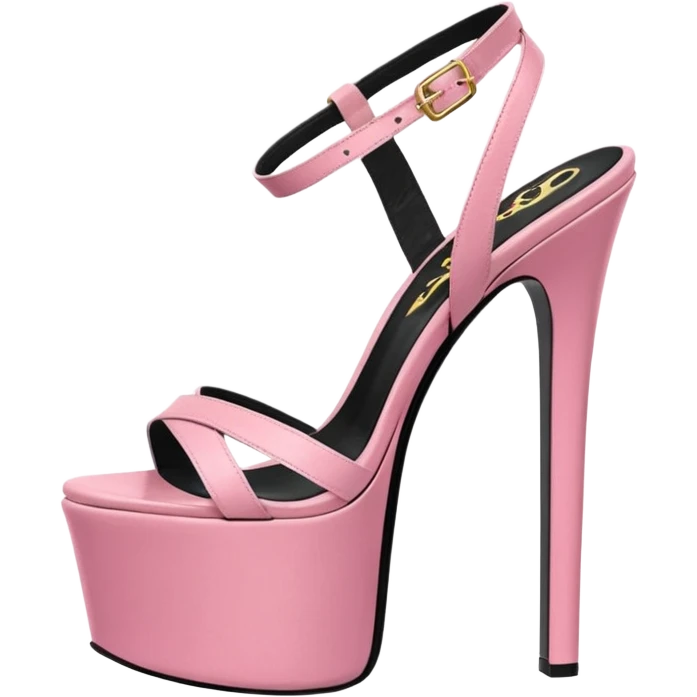 platform heel sandal, stiletto, pink, thick platform, 8 inch emoji