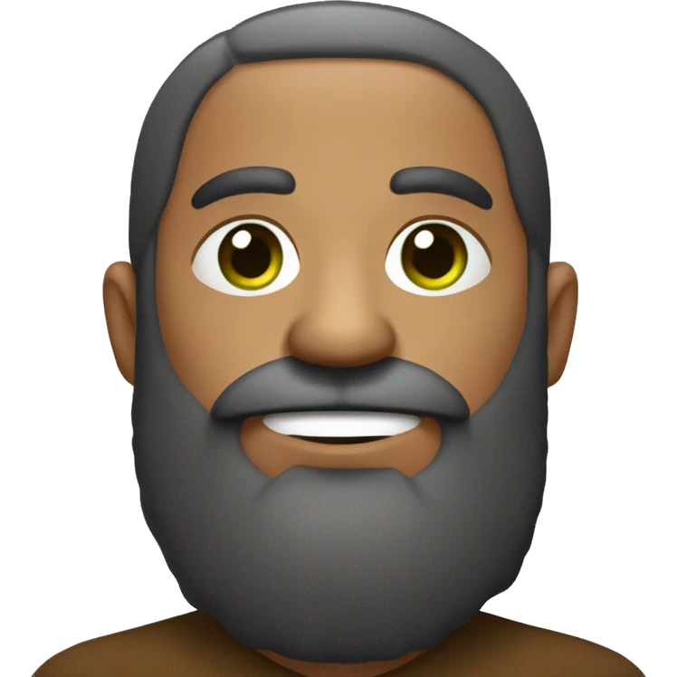 un brun avec une barbe et un regard qui souri avec les yeux verts emoji