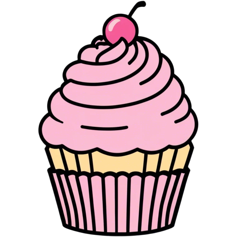 Cupcake with pink icing emoji