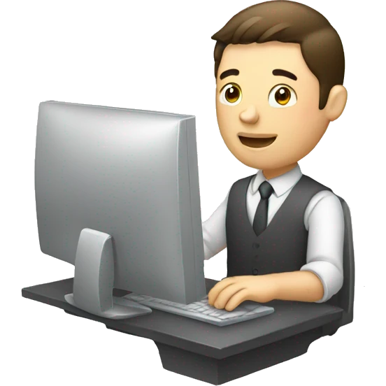 men work with computer emoji