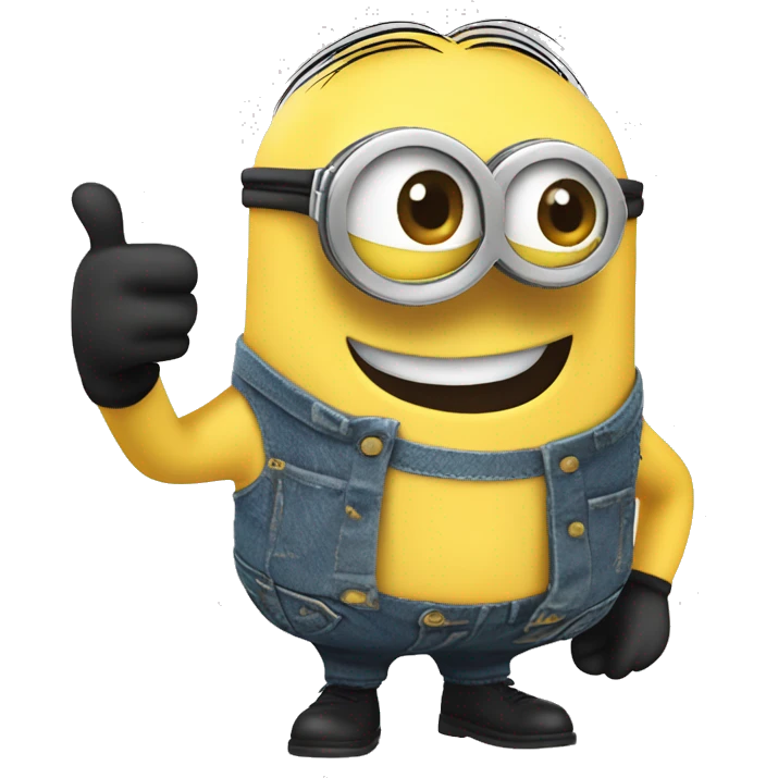 chuck noriss in minions style with thumbs up emoji