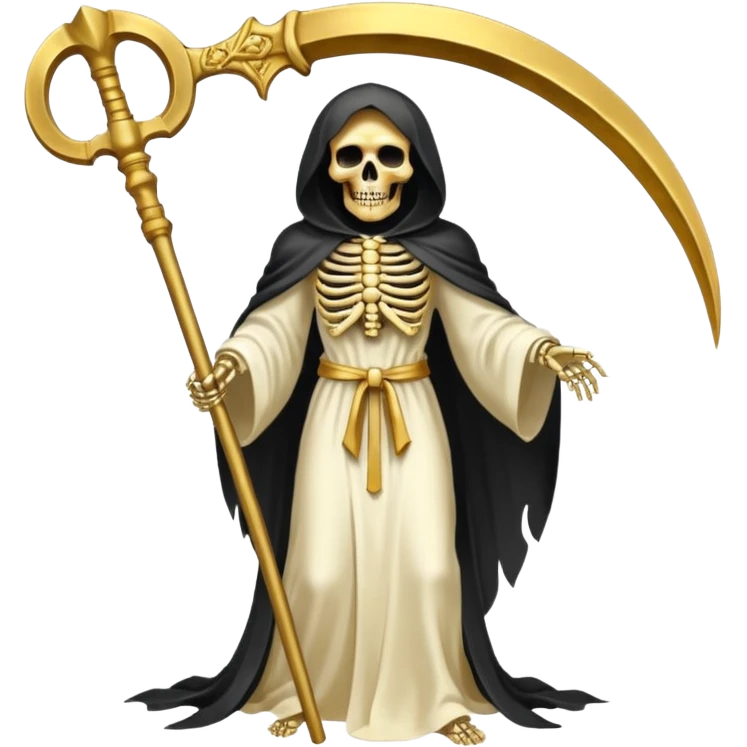 la santa muerte gold with large scythe  emoji