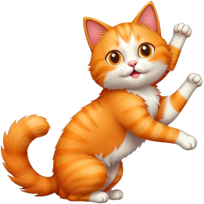 cat stretching legs emoji