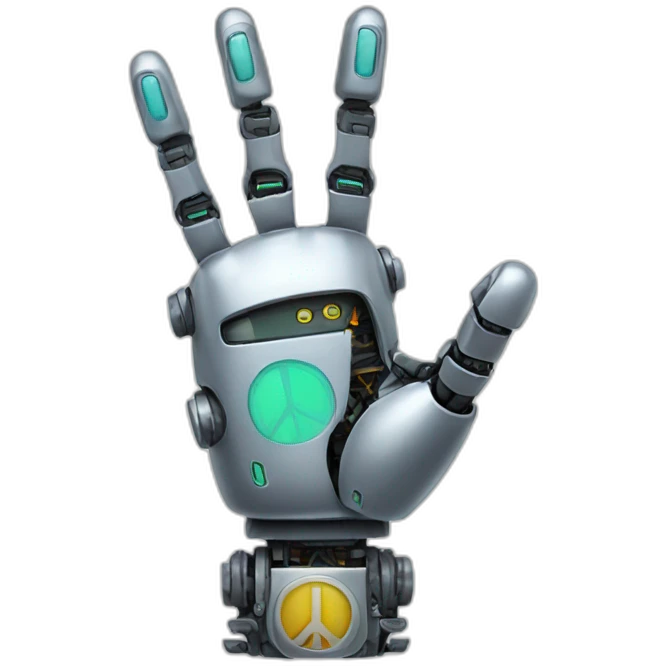 robot peace hand emoji