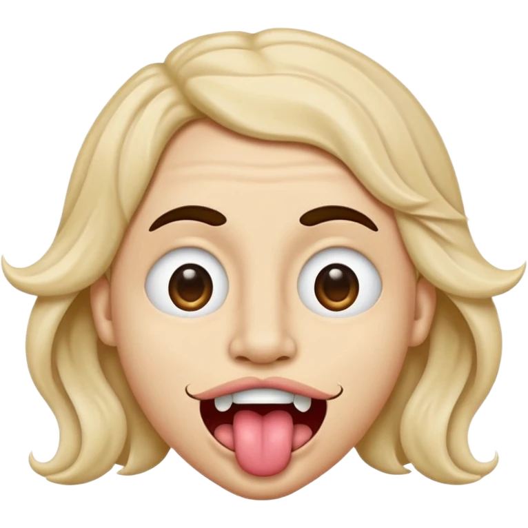 Ojos en forma de equis boca ondulada y con lengua afuera del lado izquierdo como el logo de nirvana emoji