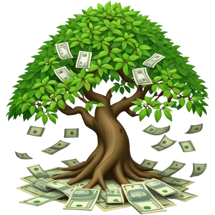 Bonzai with banknotes emoji