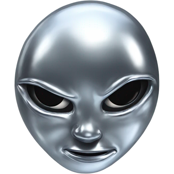 Abstract creature made of liquid chrome emoji