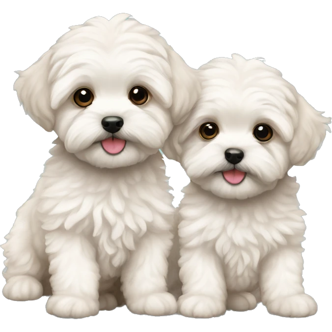two maltipoo puppies emoji