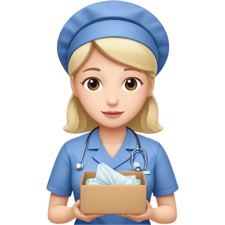 Nurse offering box of tissue











 emoji