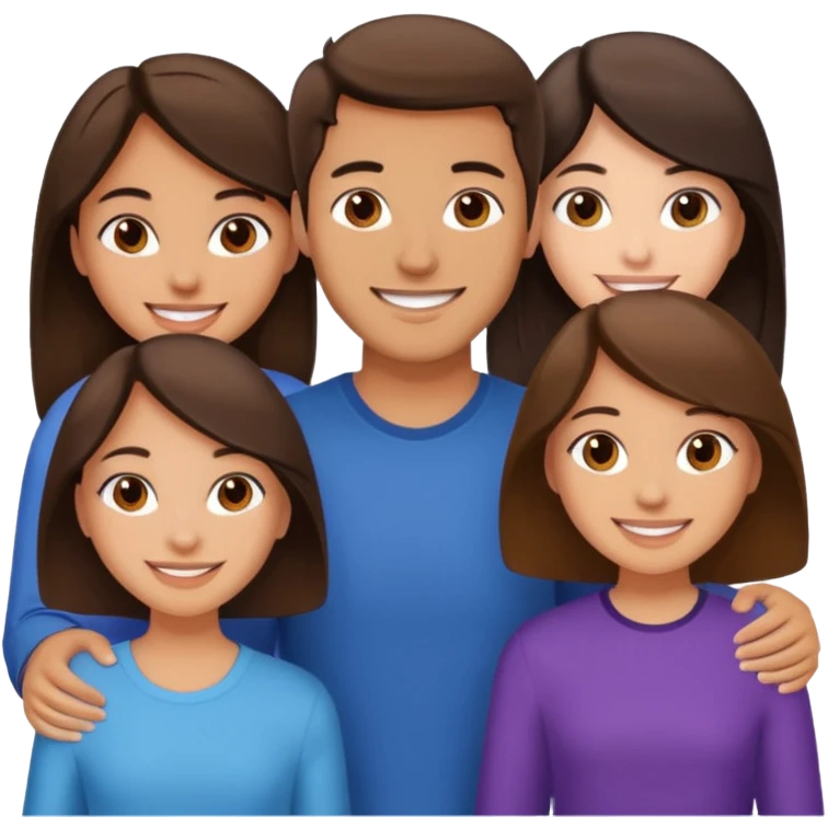 Throuple 2 girls 1 guy brunettes  emoji