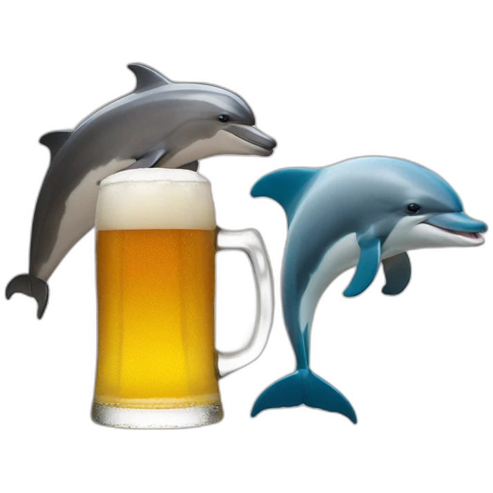 horse and dolphin drink a beer emoji