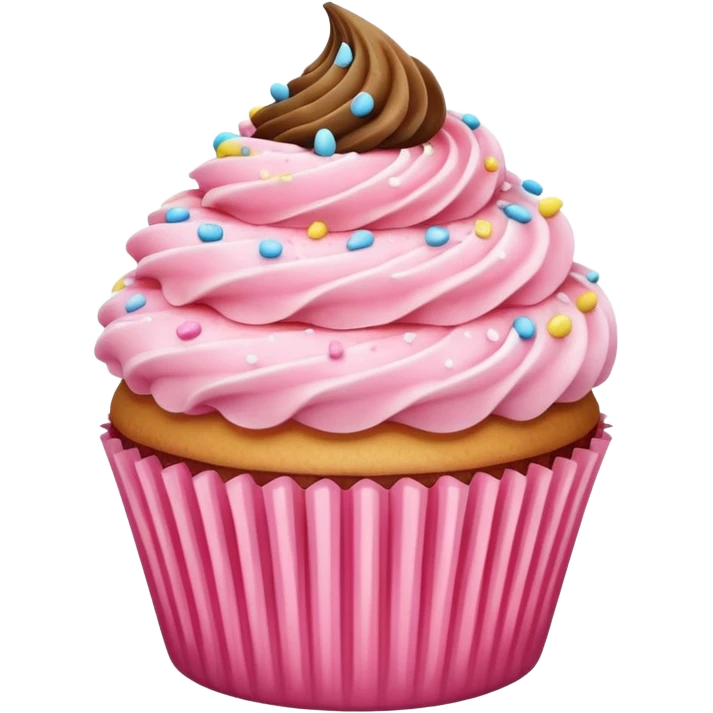 Cupcake with pink icing emoji