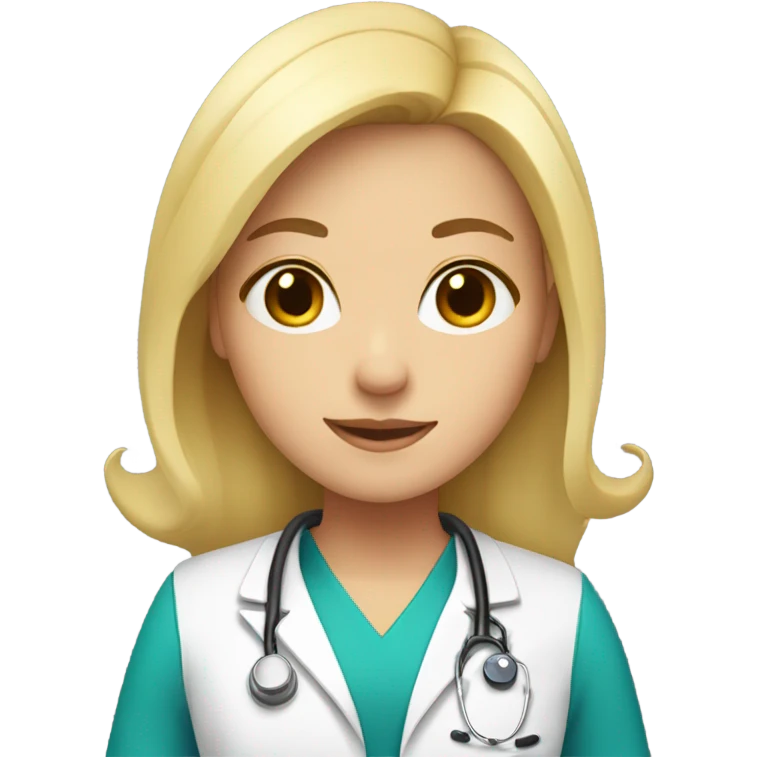 girl with blonde hair in doctors uniform emoji