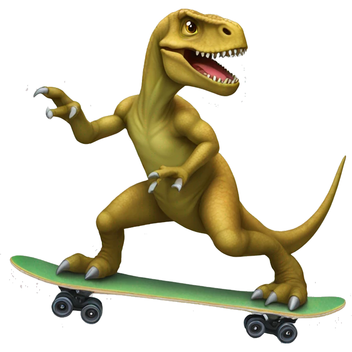 dinosaur do a kickflip emoji