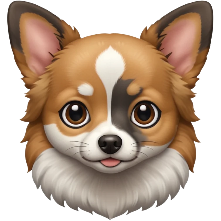 Chihuahua mix with grey, brown, and black fur emoji