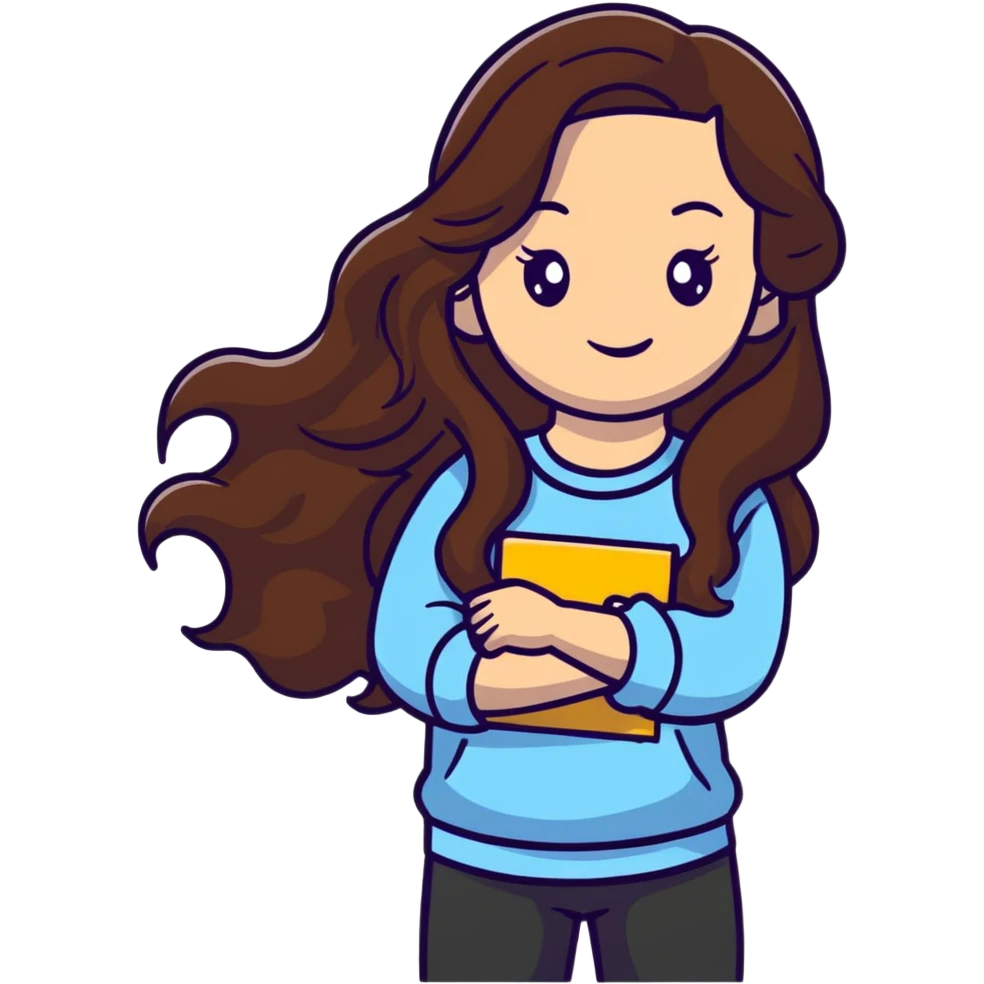 girl with long wavy brown hair and fair skin emoji