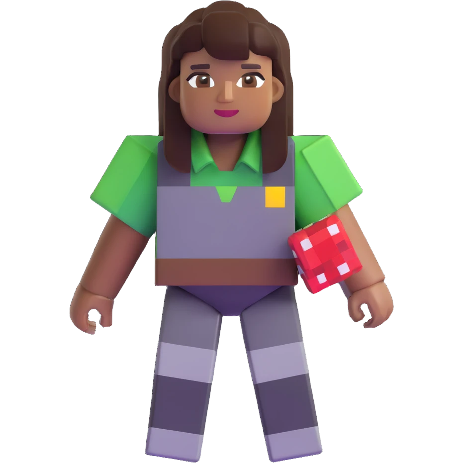 Nicole Byer as a Minecraft character emoji