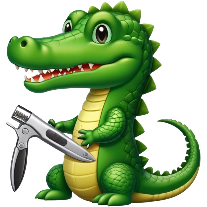 Alligator with hair clippers  emoji