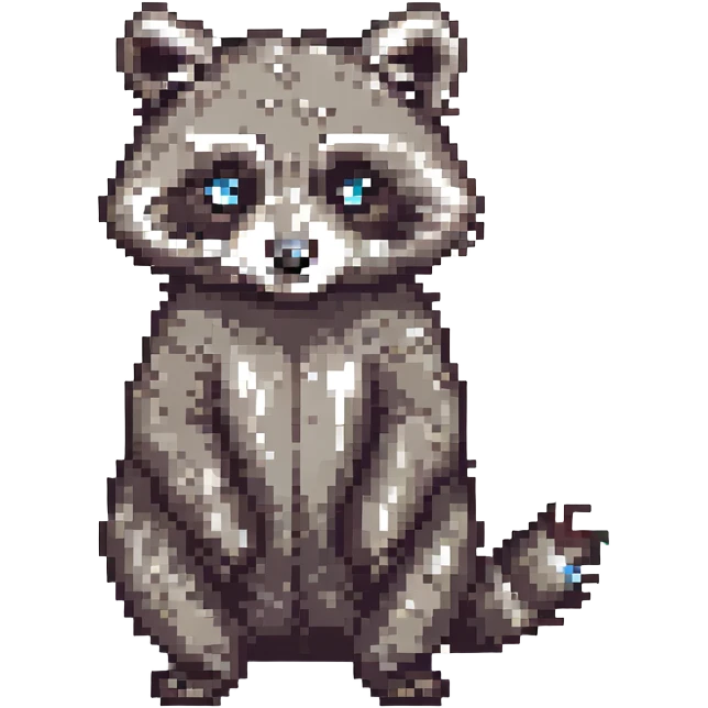 raccoon pixel art emoji