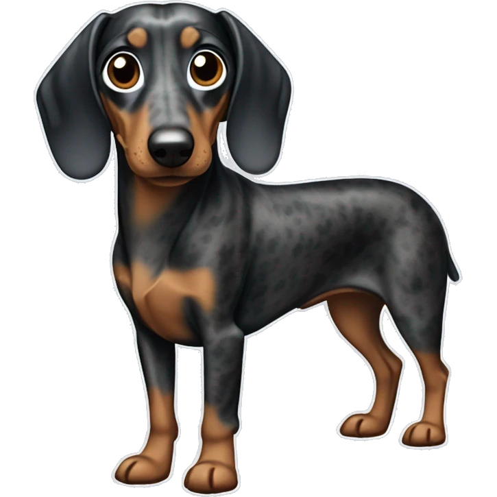 Blue and black dapple weiner dog emoji