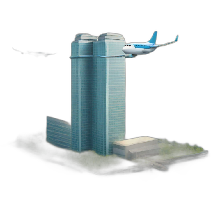 Double tower with airplan emoji