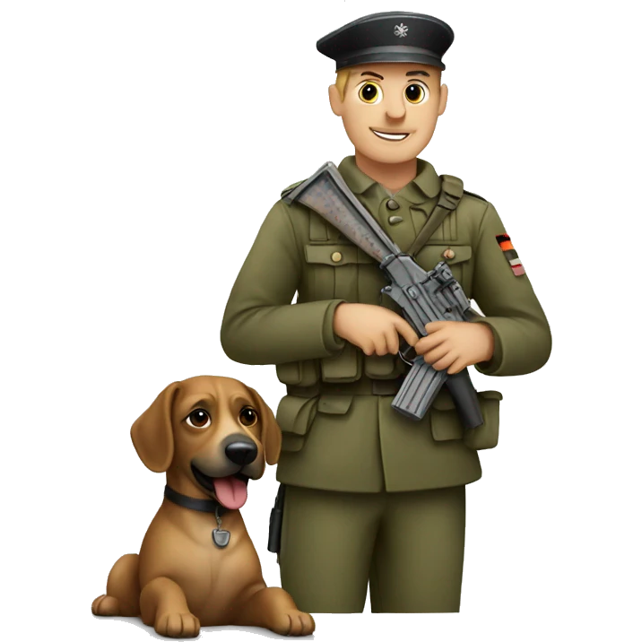 A German soldier with a dog emoji