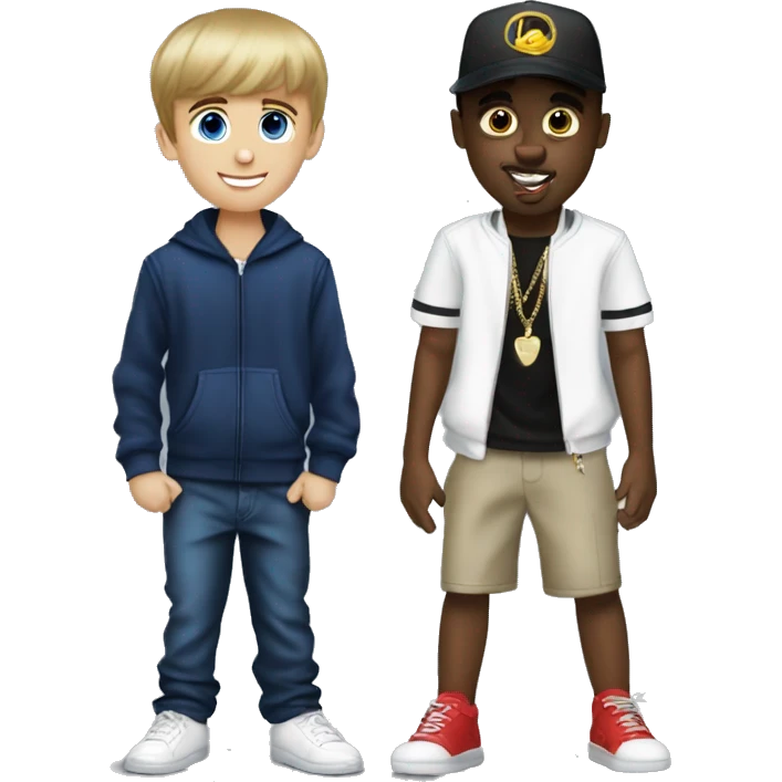 P diddy with Young Justin bieber  emoji