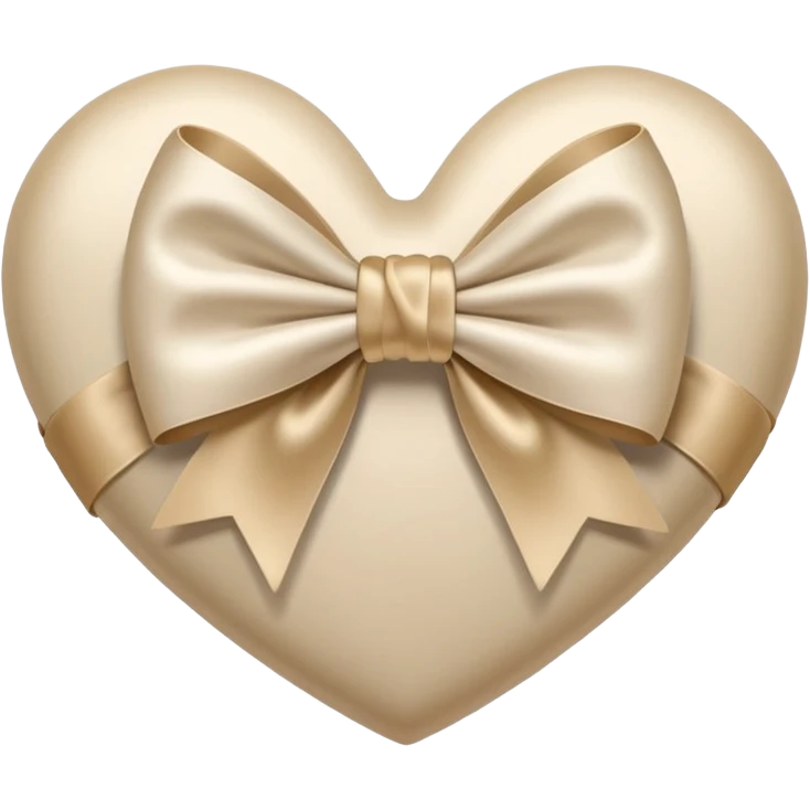 white heart with beige bow emoji