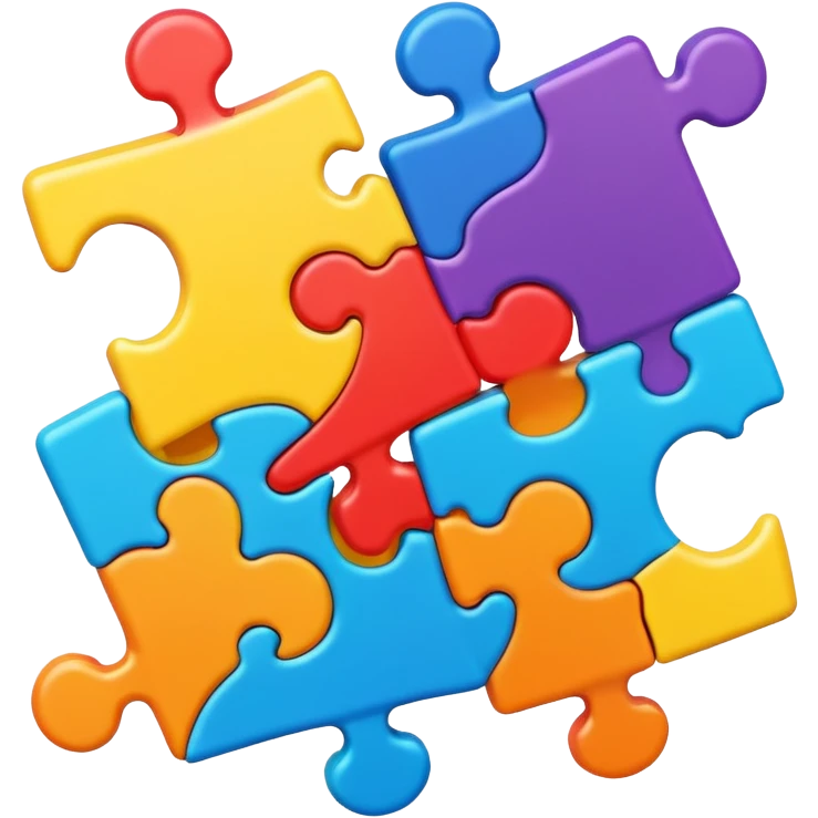 colorful puzzle pieces connecting together emoji