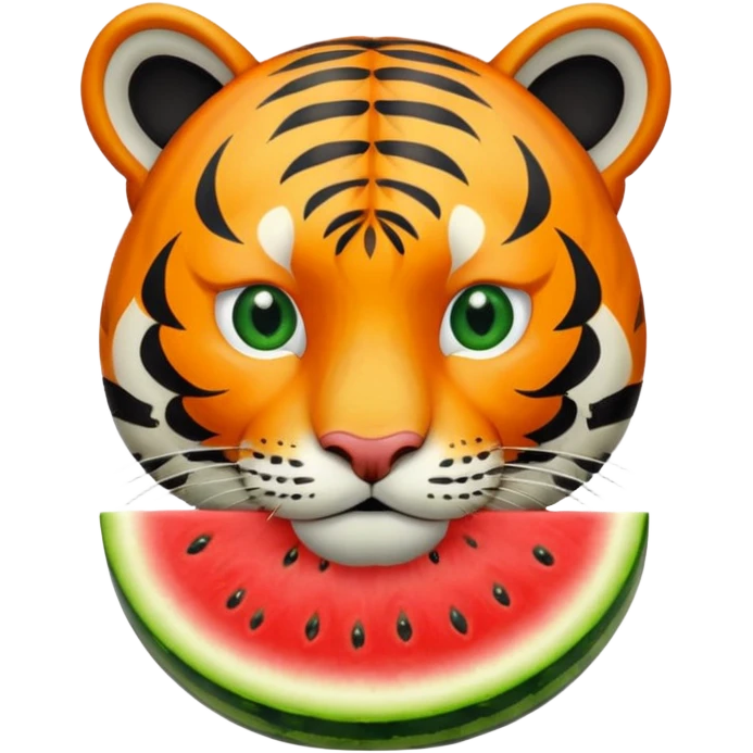 tiger eating watermelon emoji